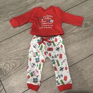 American Girl Christmas Pajamas Doll Outfit 18” Doll Clothes Xmas Santa